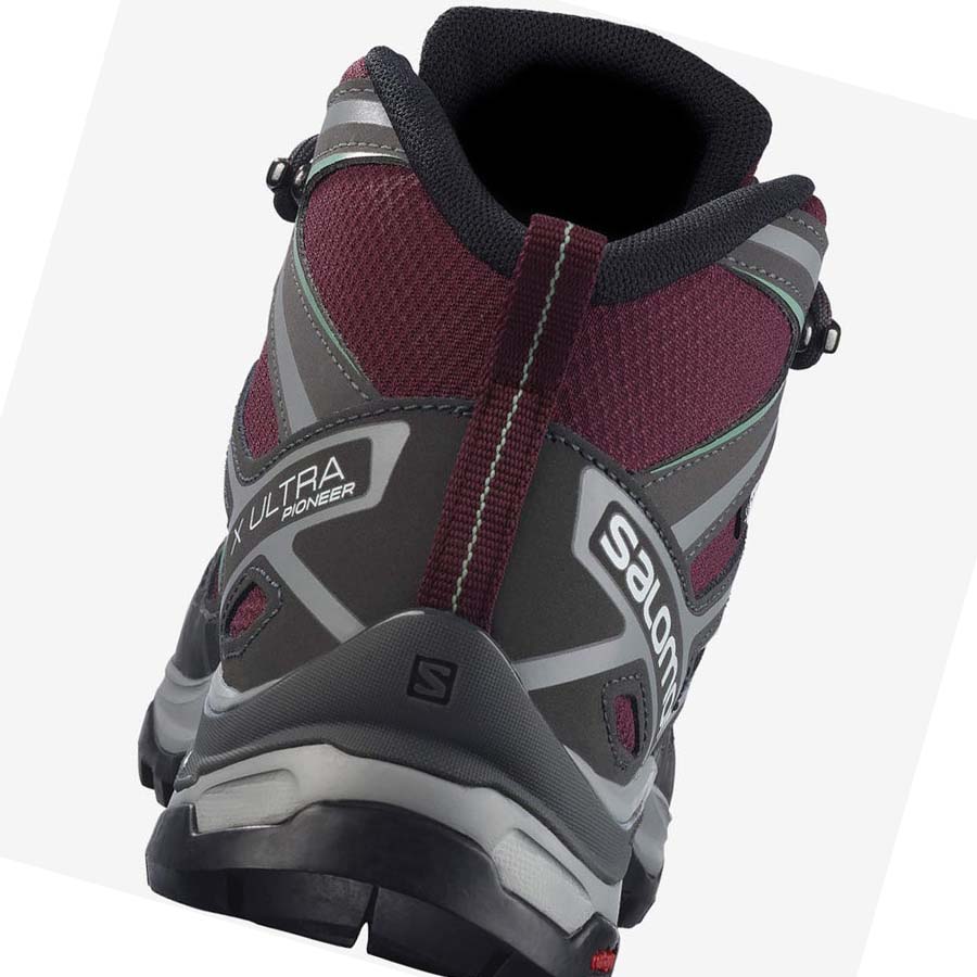 Tenis Senderismo Salomon WoX ULTRA PIONEER MID CLIMASALOMON™ WATERPROOF Mujer Rojos | MX 2793JPQ